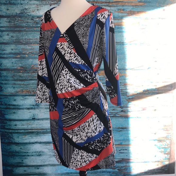 Steven Edwards M Black blue and white dress - Picture 2 of 5